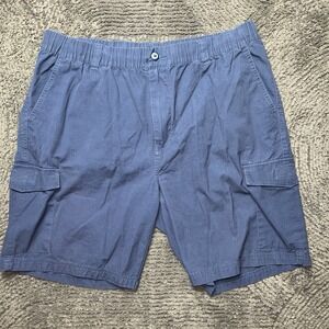 Tommy Bahama Mens Cargo Shorts XL Blue Elastic Waist Casual Cotton